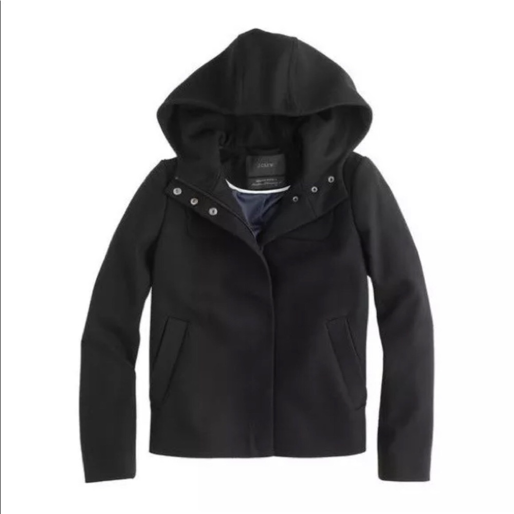 J. Crew Melton Wool  Hooded Bib Jacket
